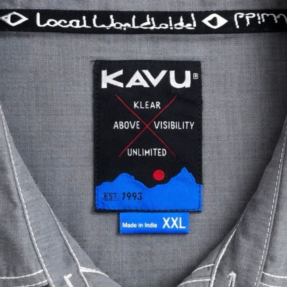KAVU Gray Short Sleeve Button Down Shirt XXL Outdoor Casual - Picture 4 of 4